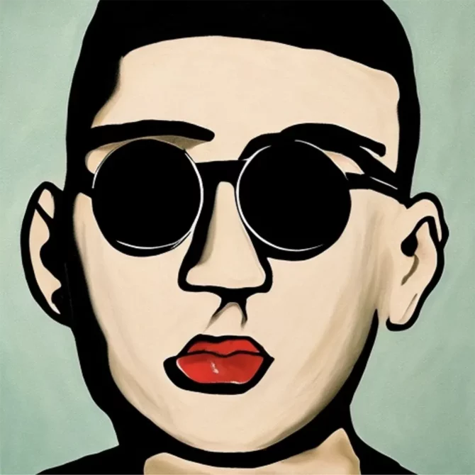 Bad Bunny in the style of Anonymous     17